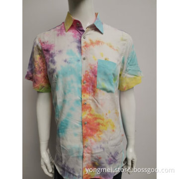 Men's cotton twill print ls shirt